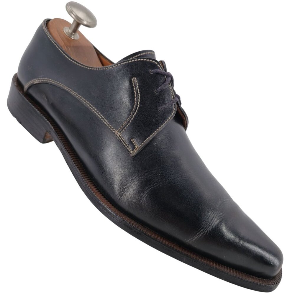 Vintage Italian McDowell Mens 9.5D /8.5UK Black Leather Dress Shoes Derby Oxford